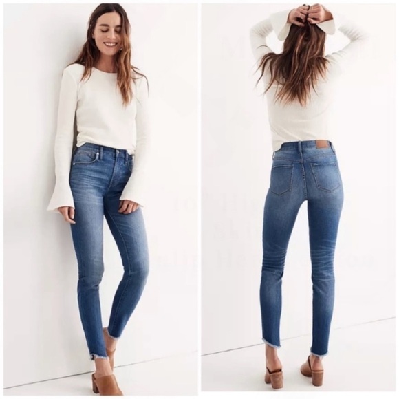 Madewell 10” High Rise Skinny Jeans Tulip Hem Edition - Picture 2 of 9